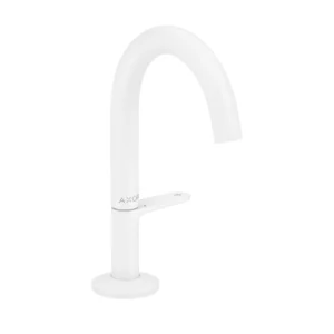 AXOR One Basin mixer Select 140 with push-open waste set - Matt White