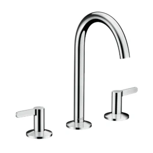 AXOR One 3-hole basin mixer 170 with lever handles and push-open waste set - Chrome