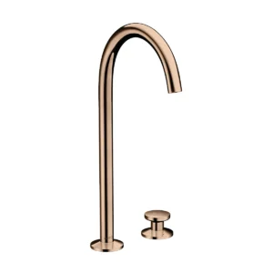AXOR One 2-hole basin mixer Select 260 with push-open waste set - Polished Redgold
