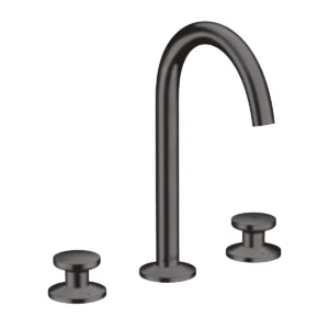 AXOR One 3-hole basin mixer Select 170 with push-open waste set - Brushed Black Chrome