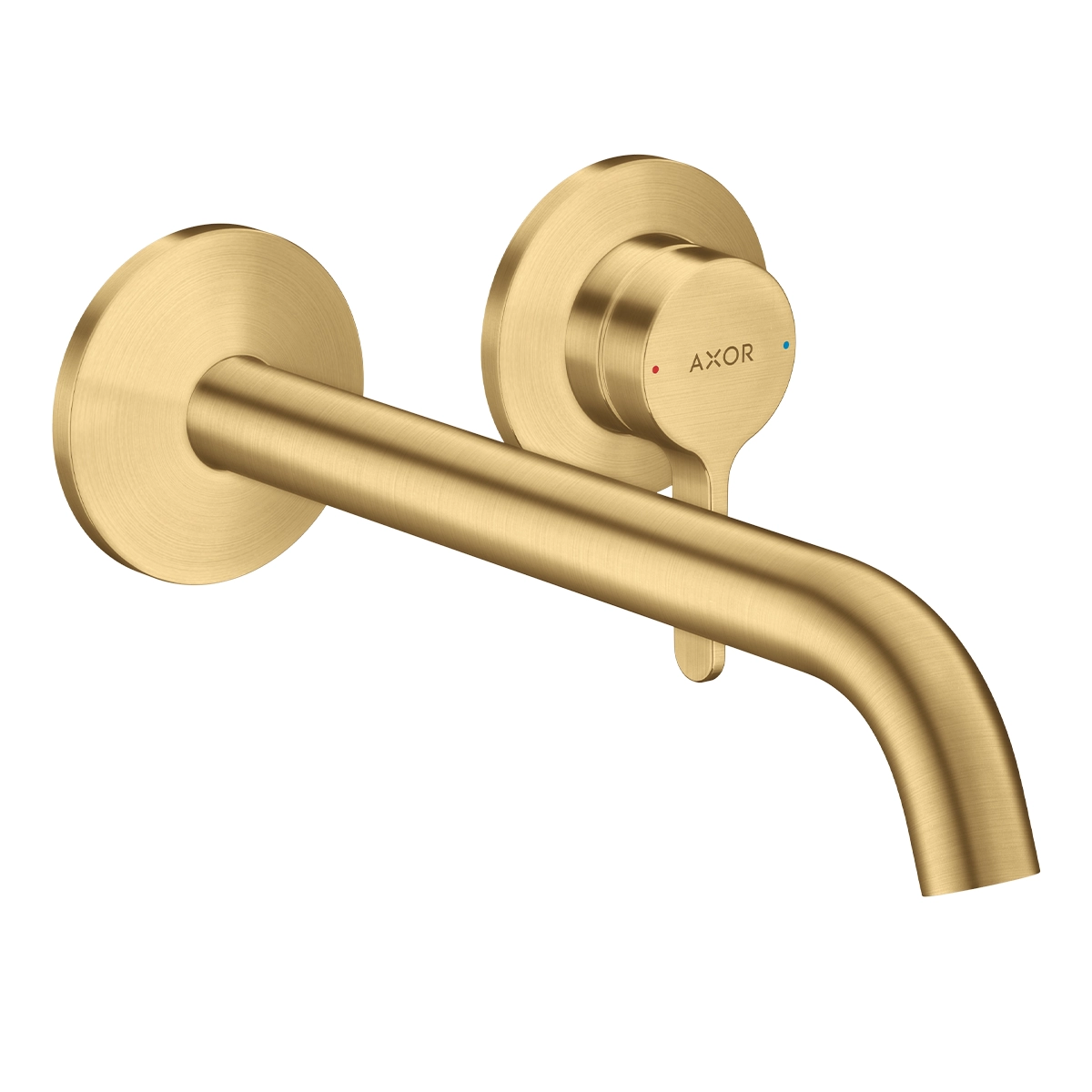 AXOR One Single lever basin mixer for concealed installation wall-mounted with lever handle and spout 220 mm - Brushed Gold-Optic