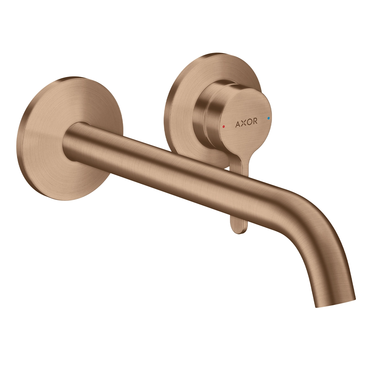 AXOR One Single lever basin mixer for concealed installation wall-mounted with lever handle and spout 220 mm - Brushed Redgold