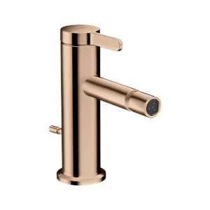 AXOR One Single lever bidet mixer with pop-up waste set - Polished Redgold