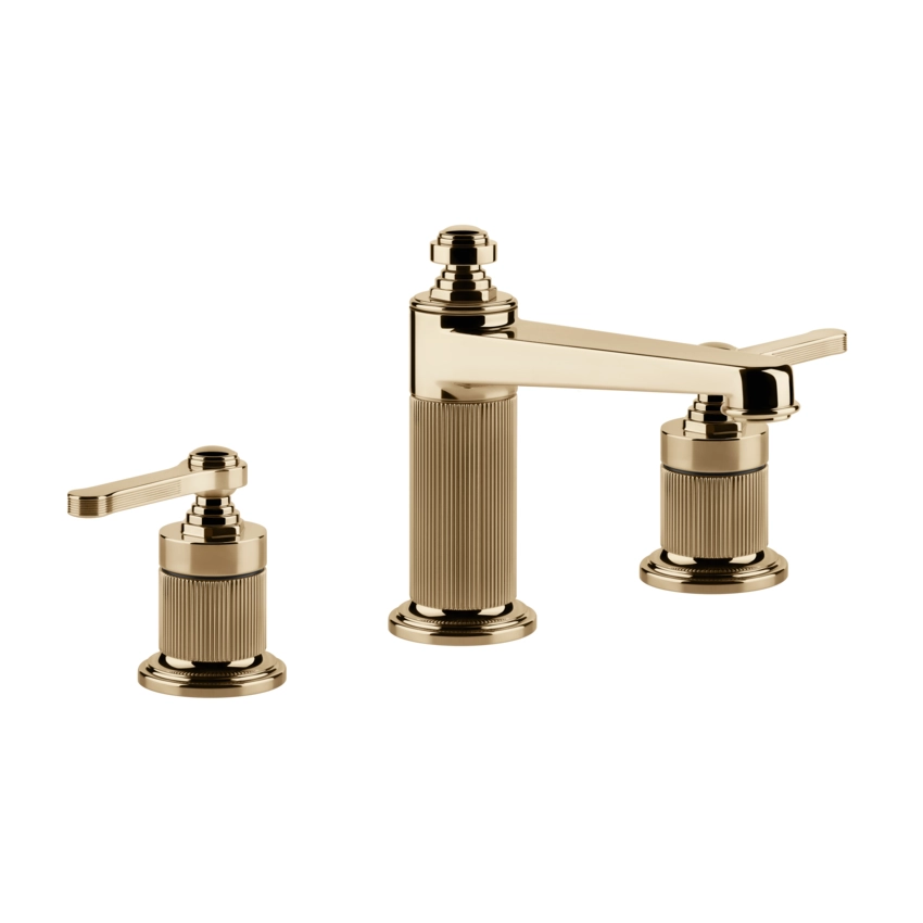 Gessi Venti20 Three Hole Basin Mixer Tap Medium Spout With Waste
