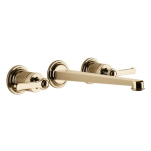 Gessi Venti20 Three Hole Wall Mounted Basin Mixer Tap Long Spout