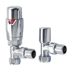 IVX Essential  Thermostatic Angled Chrome Radiator Valve & L/S