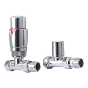 IVX Essential  Thermostatic Straight Chrome Radiator Valve & L/S