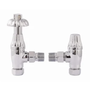 IVX Essential  Thermostatic Westminster Angled Chrome Radiator Valve & L/S