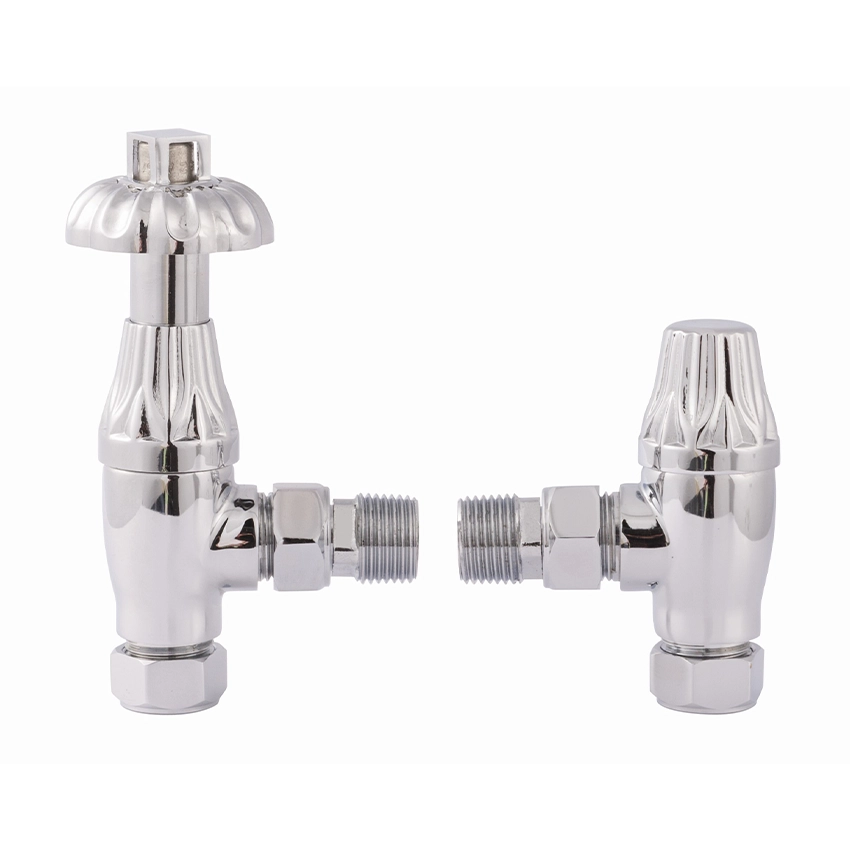 IVX Essential Thermostatic Westminster Angled Chrome Radiator Valve & L/S