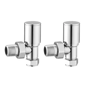 IVX Essential  Manual Round Angled Chrome Radiator Valve (pair)