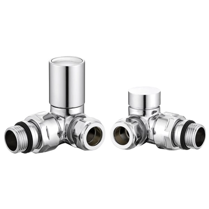 IVX Essential Manual Round Corner Chrome Radiator Valve (pair)