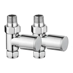 IVX Essential  Manual Round Straight Chrome Radiator Valve (pair)