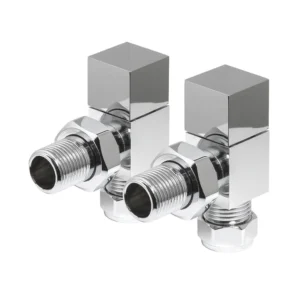 IVX Essential  Manual Cubic Angled Chrome Radiator Valve (pair)