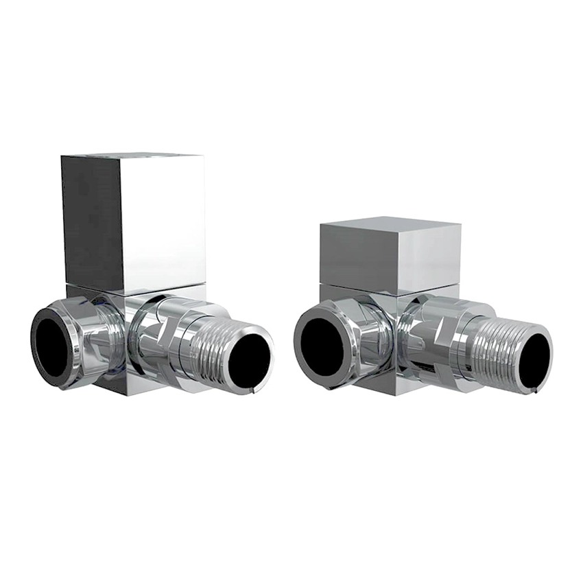 IVX Essential Manual Cubic Corner Chrome Radiator Valve (pair)