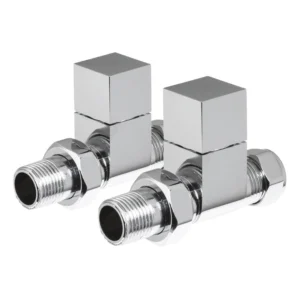 IVX Essential  Manual Cubic Straight Chrome Radiator Valve (pair)