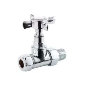 IVX Essential  Manual Cross Head Straight Chrome Radiator Valve (pair)