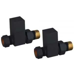 IVX Essential  Manual Square Straight Black Radiator Valve (pair)