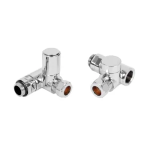IVX Essential  Dual Fuel Corner Chrome Radiator Valve w/Element Port (pair)