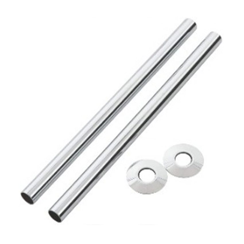 IVX Essential 15mm Tube 300mm Length Chrome Inc Wallplate Ring