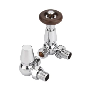 IVX Essential  Thermostatic Chelsea Corner Chrome Radiator Valve & L/S