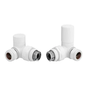 IVX Essential  Manual Round Corner Matt White Radiator Valve (pair)