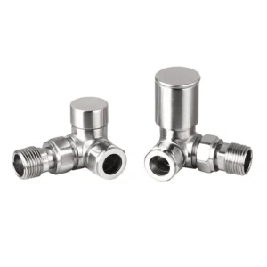 IVX Essential  Manual Round Corner Brushed Nickel Radiator Valve (pair)