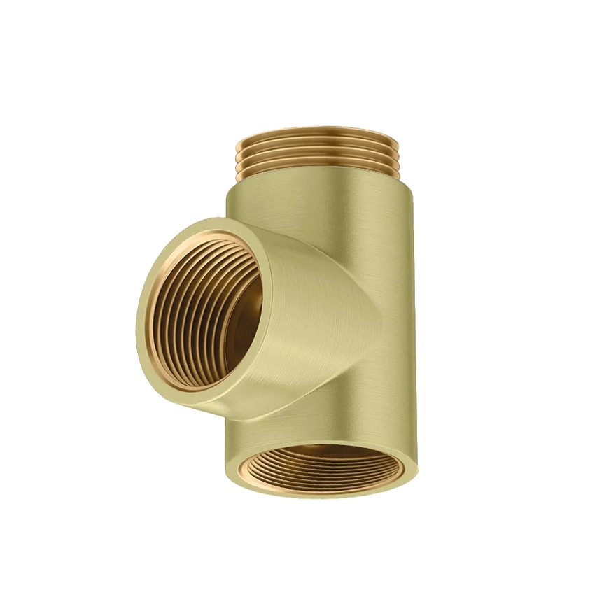 IVX Essential T Piece Brushed Brass 15mm