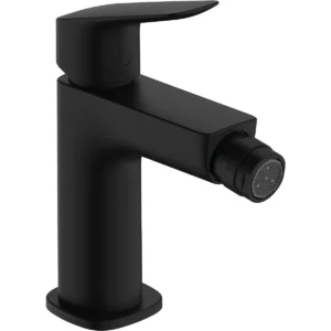 Logis Single lever bidet mixer 110 Fine with pop up waste set  Matt Black