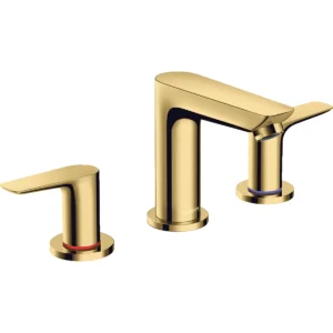 Talis E 3 hole basin mixer with pop up waste  Polished Gold Optic
