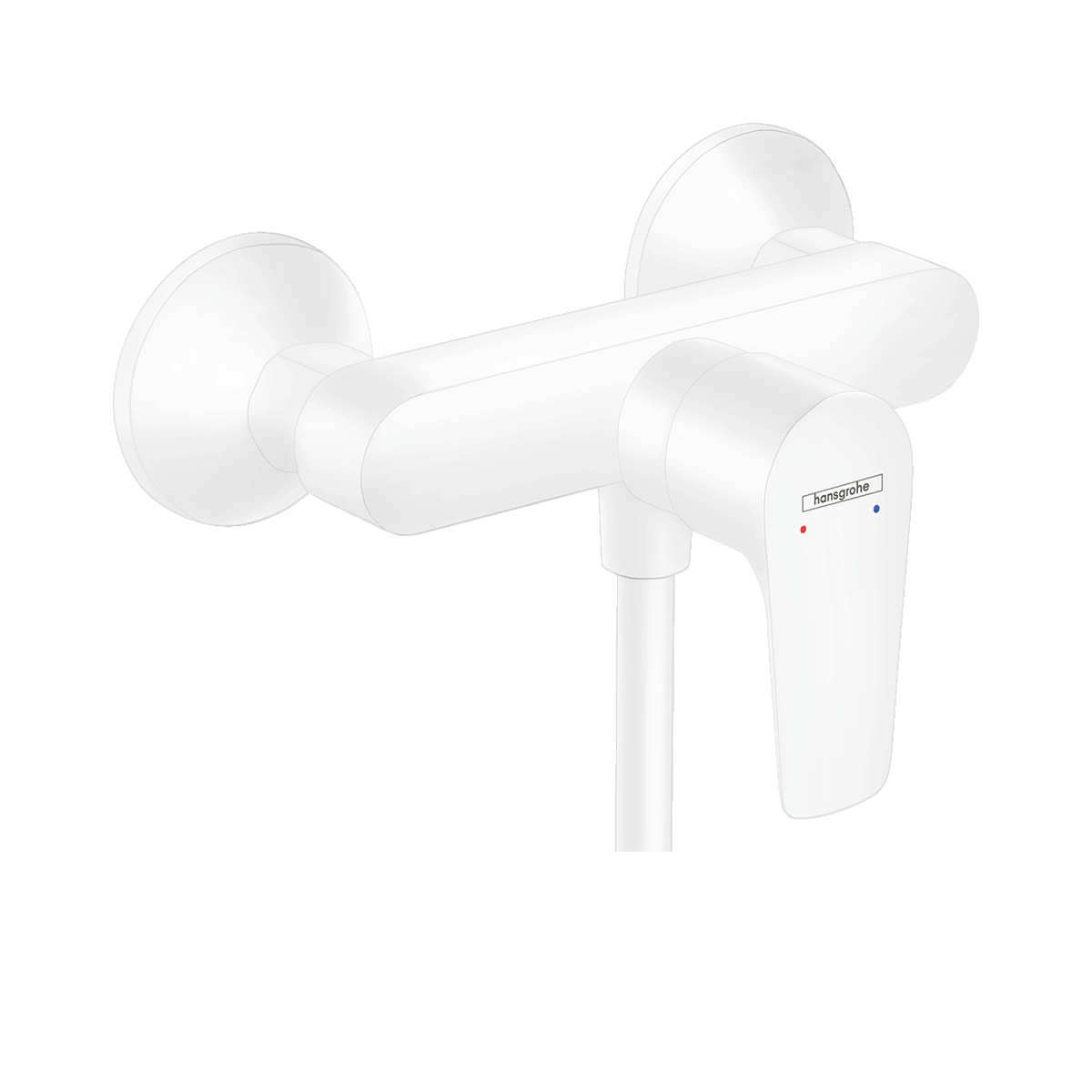 Talis E Single lever manual shower mixer for exposed installation Matt White
