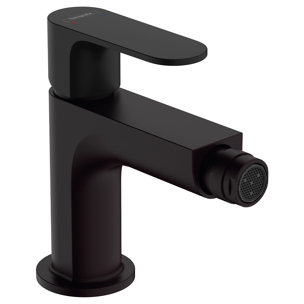 Rebris S Single lever bidet mixer with pop up waste set Matt Black
