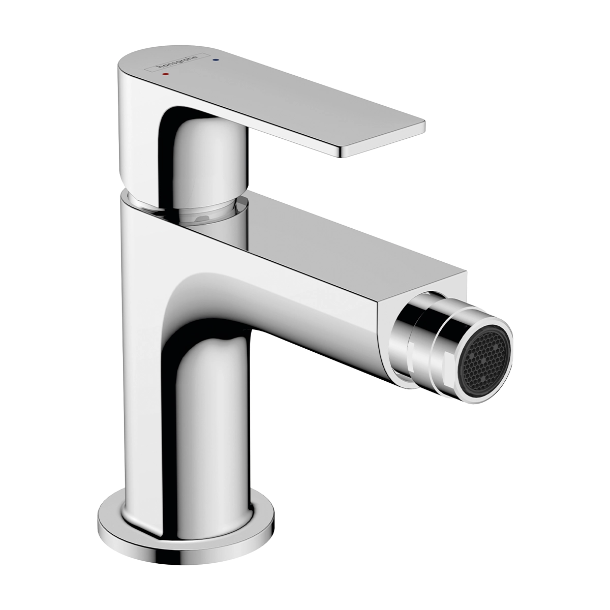 Rebris E Single lever bidet mixer with pop up waste set Chrome
