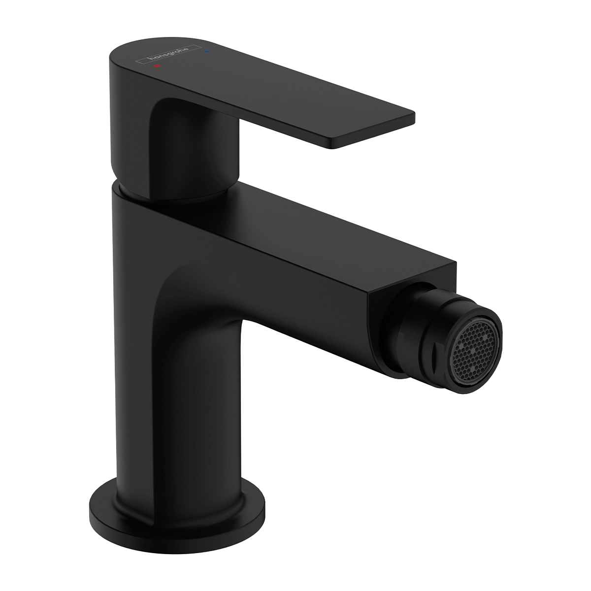 Rebris E Single lever bidet mixer with metal pop up waste set Matt Black