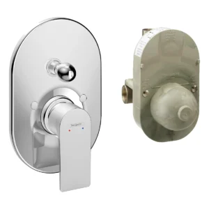 Rebris E Single lever bath mixer set for concealed installation  Chrome