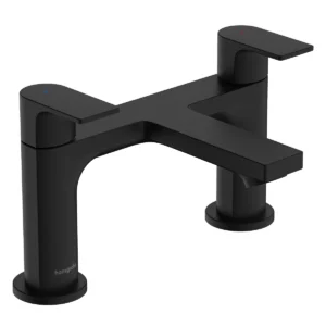 Rebris E 2 hole rim mounted bath mixer  Matt Black