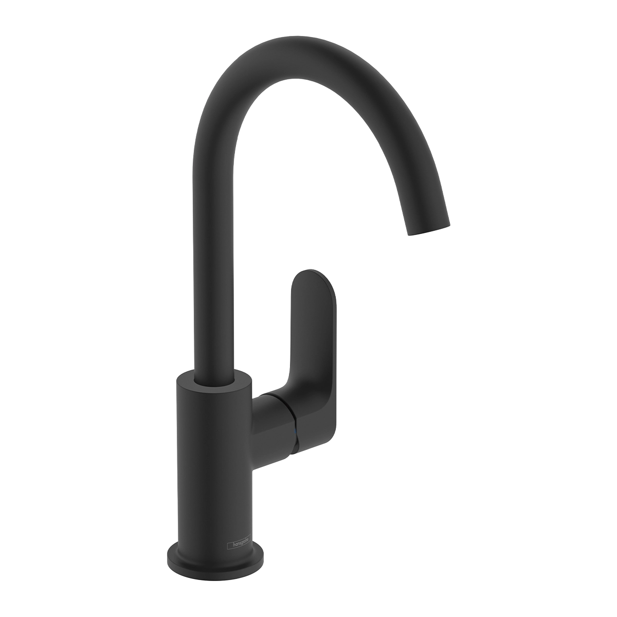 Rebris S Single lever basin mixer 210 with swivel spout and pop up waste set Matt Black
