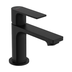 Rebris E Single lever basin mixer 80 CoolStart with metal pop up waste set  Matt Black