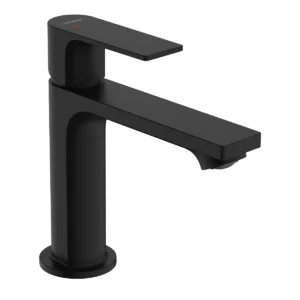 Rebris E Single lever basin mixer 110 CoolStart EcoSmart+ with pop up waste set  Matt Black