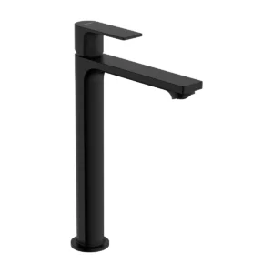 Rebris E Single lever basin mixer 240 CoolStart EcoSmart+ for washbowls with pop up waste set  Matt Black