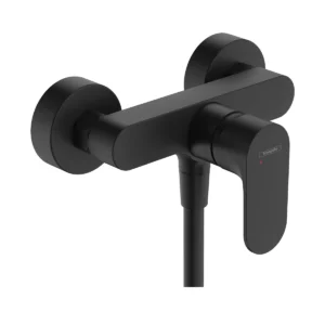 Rebris S Single lever shower mixer for exposed installation  Matt Black