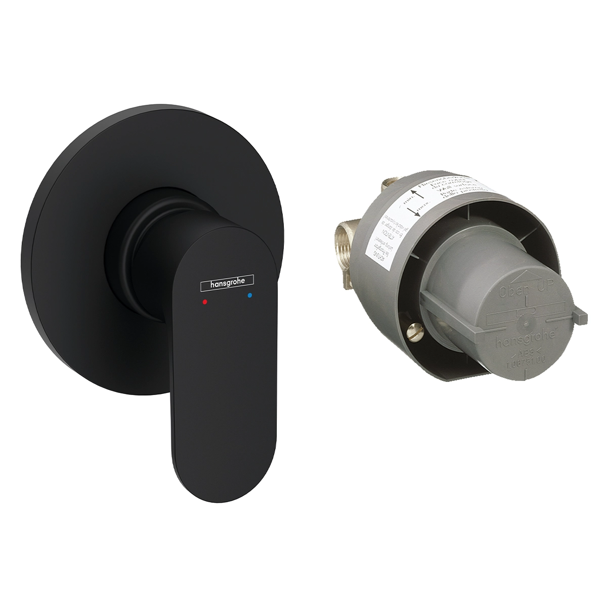 Rebris S Single lever shower mixer set for concealed installation Matt Black