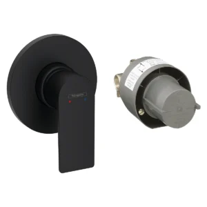 Rebris E Single lever shower mixer set for concealed installation  Matt Black