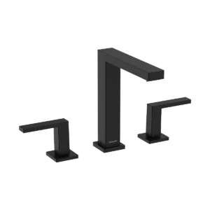 Tecturis E 3 hole basin mixer 150 EcoSmart+ with push open waste set  Matt Black