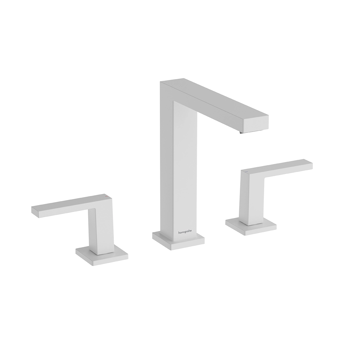 Tecturis E 3 hole basin mixer 150 EcoSmart+ with push open waste set Matt White