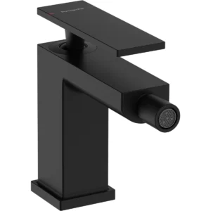 Tecturis E Single lever bidet mixer with pop up waste set  Matt Black