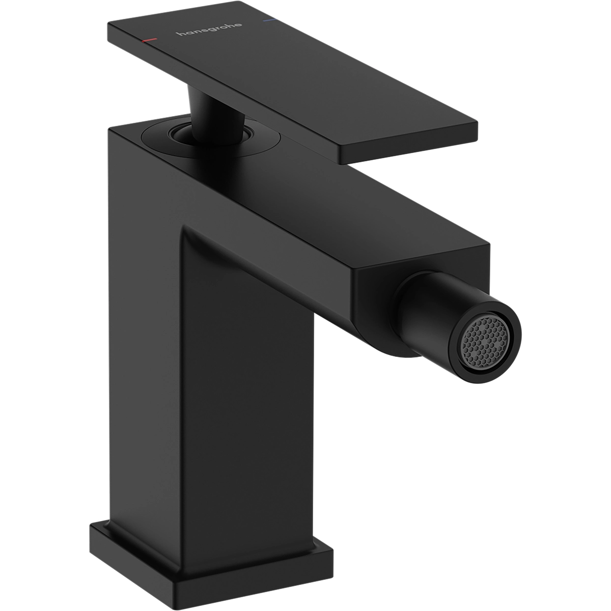 Tecturis E Single lever bidet mixer with pop up waste set Matt Black
