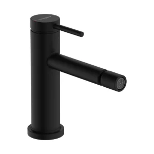 Tecturis S single lever bidet mixer with waste set  Matt Black