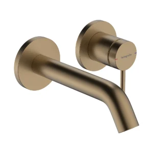 Tecturis S Single lever basin mixer for concealed installation wall mounted EcoSmart+ with spout 16,5 cm  Brushed Bronze