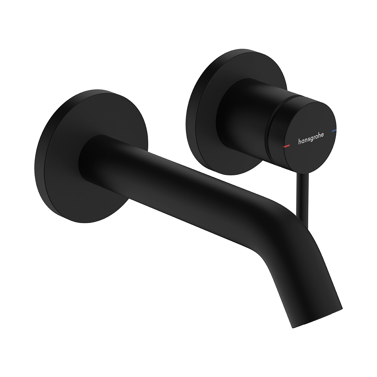 Tecturis S Single lever basin mixer for concealed installation wall mounted EcoSmart+ with spout 16,5 cm Matt Black