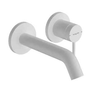 Tecturis S Single lever basin mixer for concealed installation wall mounted EcoSmart+ with spout 16,5 cm  Matt White